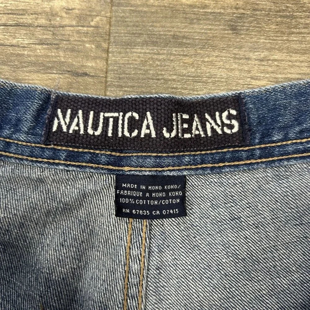 Vintage Nautica Jeans Men Size 34x32 Blue Baggy 90s Y2K Hip‎ Hop Skate